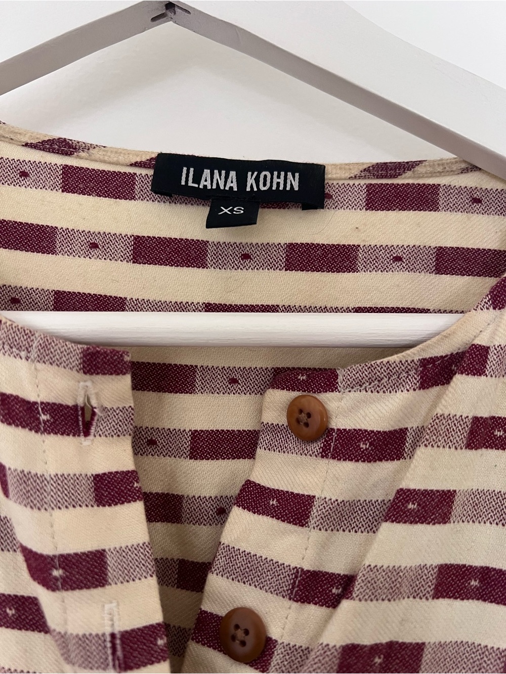 Ilana Kohn Cream Ikat Flare sleeved Maxi Dress - Picture 2 of 6